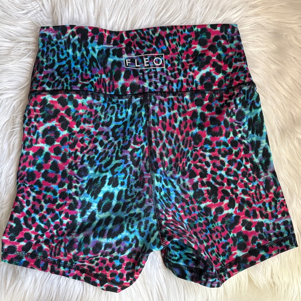 Fleo Women's Vibrant Leopard Athletic Shorts